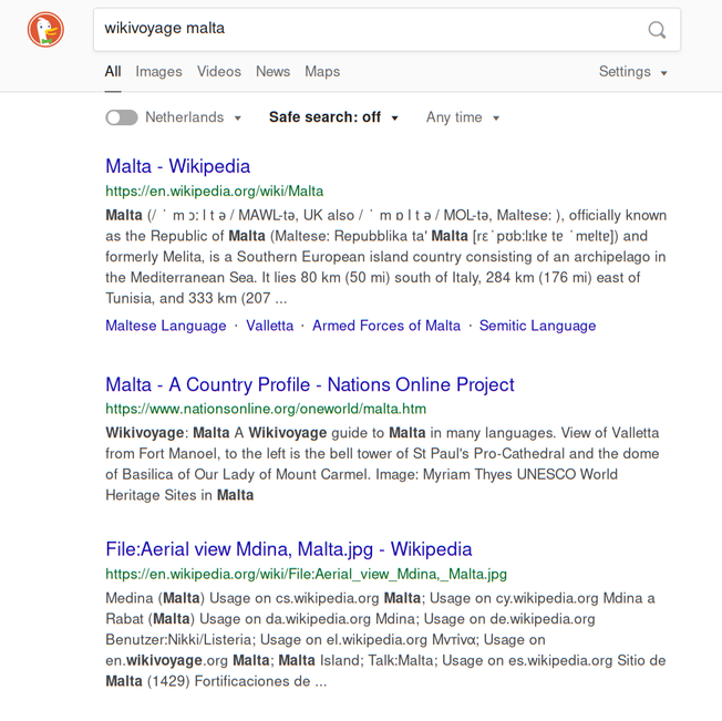 Wikivoyage Malta DuckDuckGo