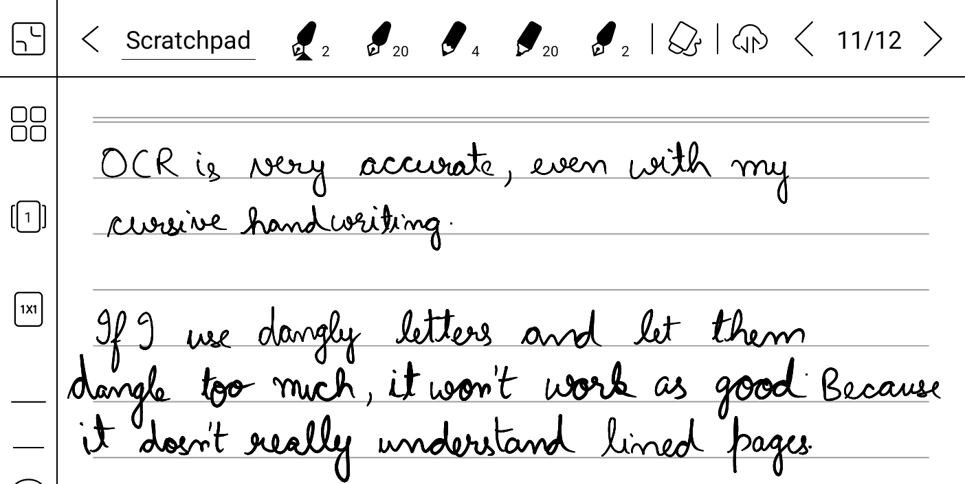 Handwriting sample